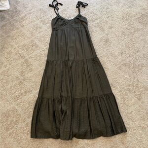 Express Green Tiered Maxi Sundress